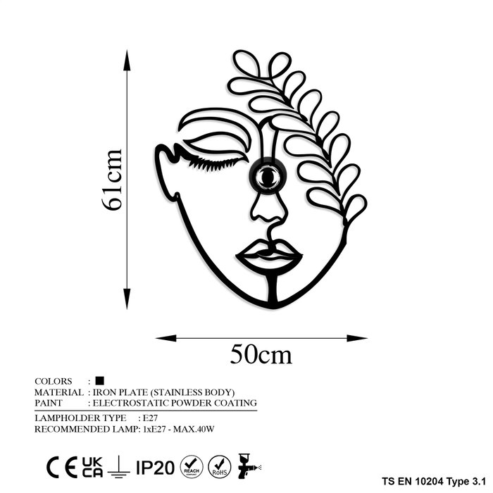 Opviq Flower Faced V2 Lámpara de pared Negra Opviq Flower Faced V2 Lámpara de pared Negra